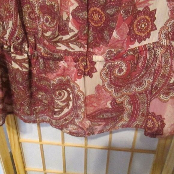 Apt 9 Paisley Peplum Lined Crochet Ruffle Blouse - Picture 6 of 6